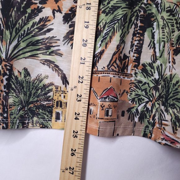 Alfred Dunner Top Small Tropical Scenic Palm Trees - Picture 6 of 9